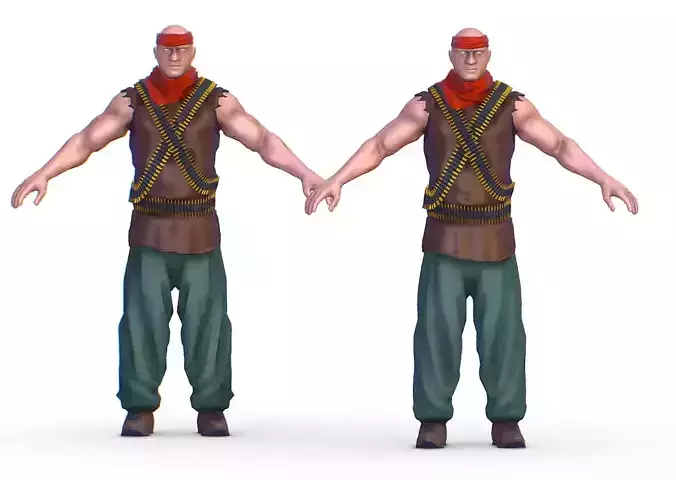 High Poly Subdivision Man Old Afghan Soldier