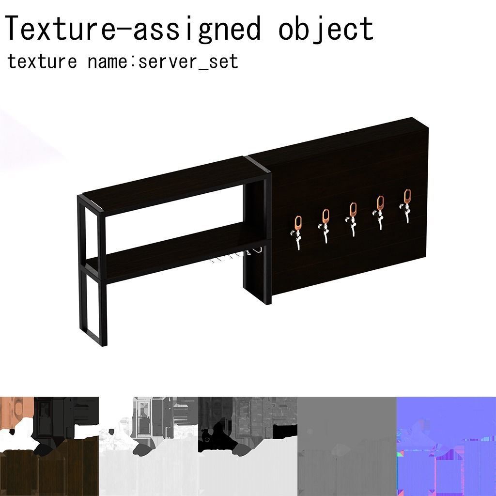 Furniture for bars Low-poly 3D model_14