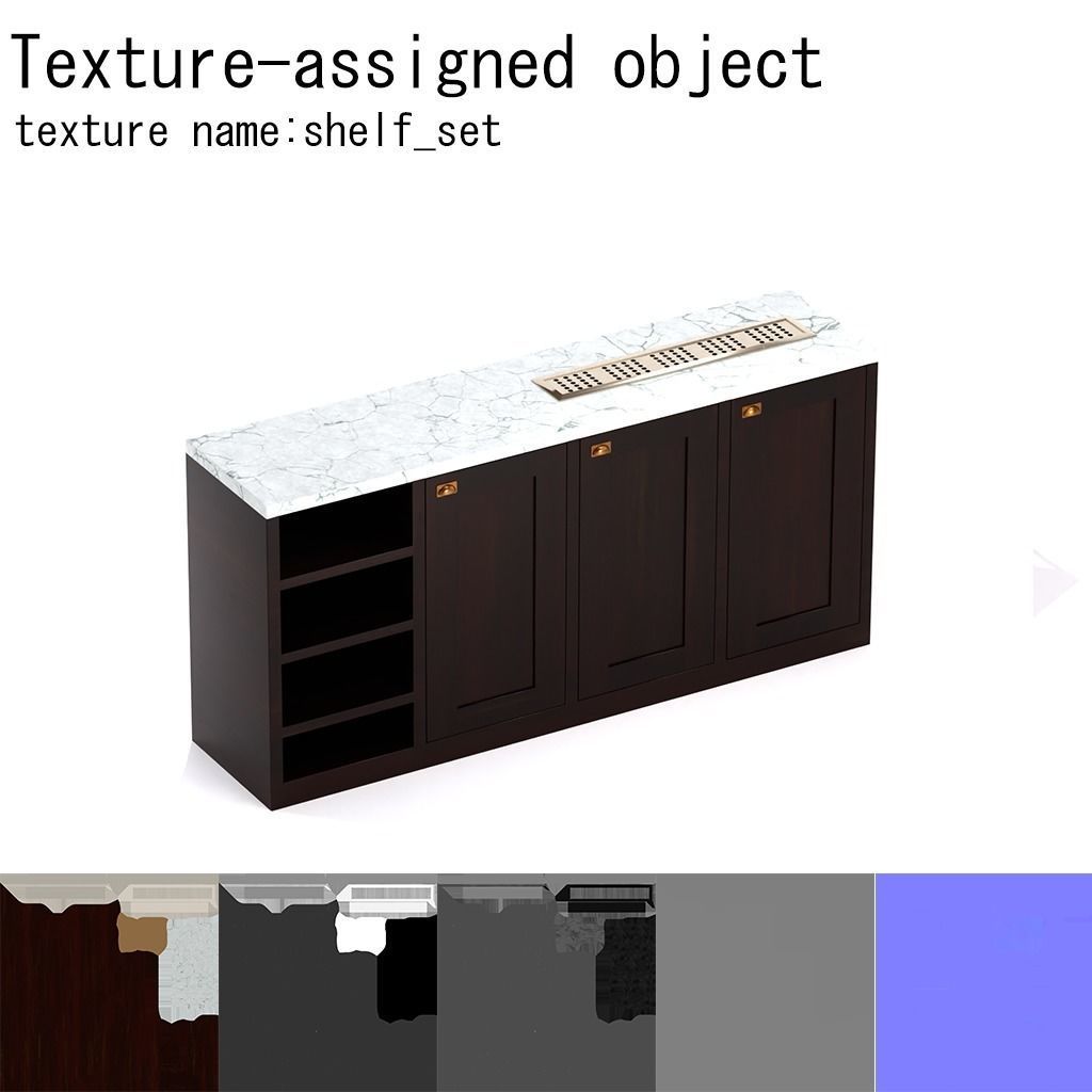 Furniture for bars Low-poly 3D model_15