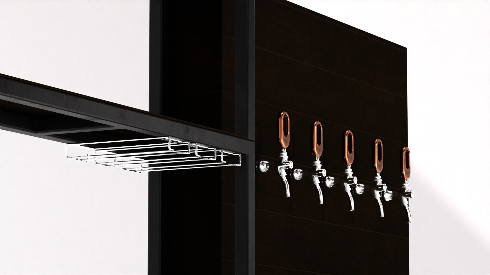 Furniture for bars Low-poly 3D model_9