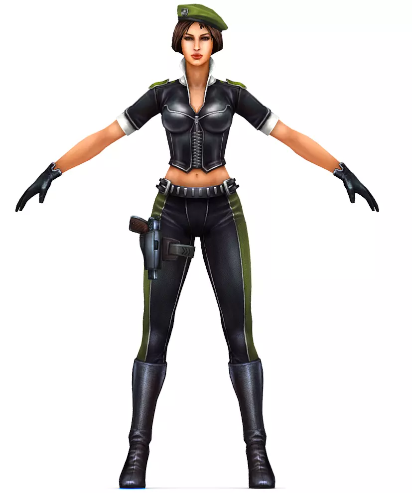 Woman General Soldier Low-poly 3D model