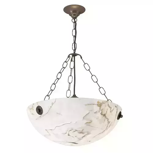 Early 20th Century Veins Alabaster Pendant Light Fixture