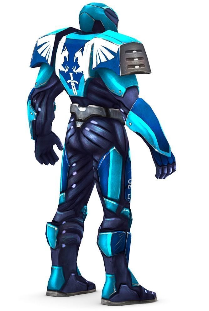 Low Poly Man Cyborg Trooper Soldier Low-poly 3D model_5