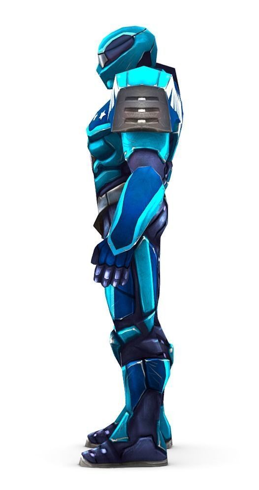 Low Poly Man Cyborg Trooper Soldier Low-poly 3D model_1