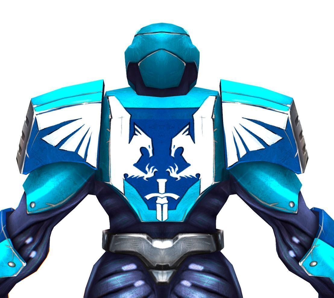 Low Poly Man Cyborg Trooper Soldier Low-poly 3D model_2