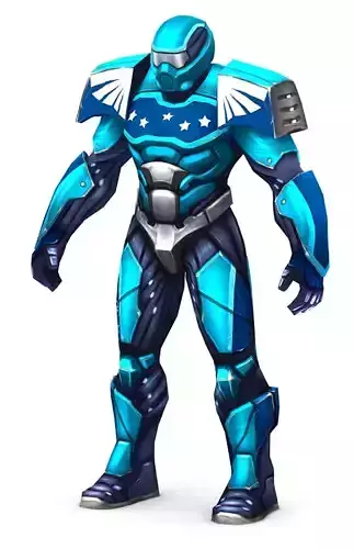 Low Poly Man Cyborg Trooper Soldier