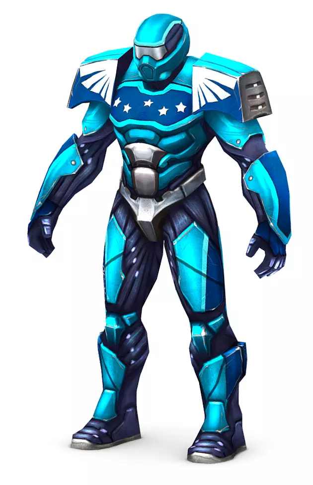 Low Poly Man Cyborg Trooper Soldier Low-poly 3D model_0