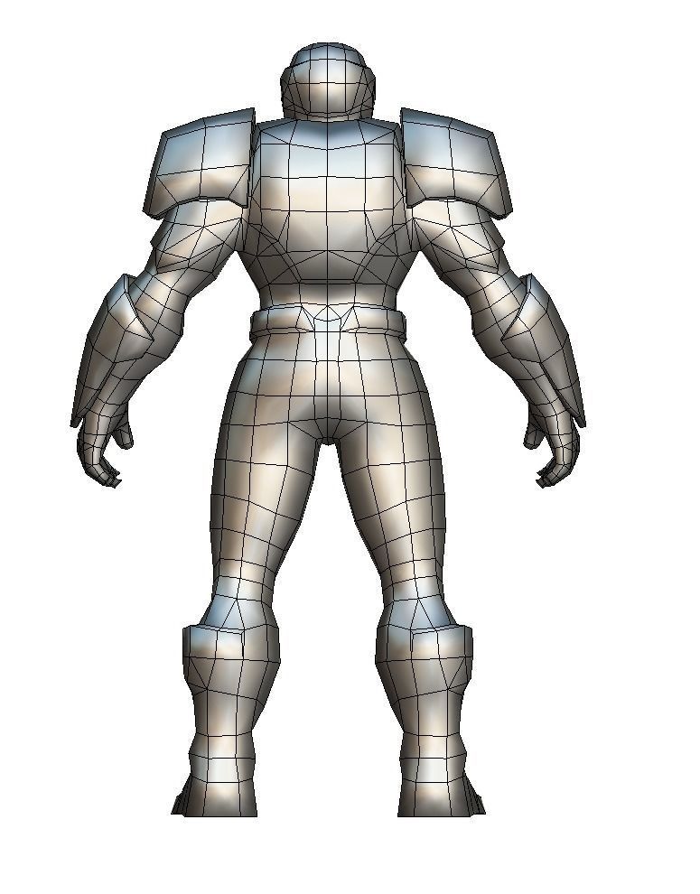 Low Poly Man Cyborg Trooper Soldier Low-poly 3D model_8