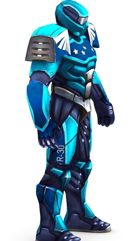 Low Poly Man Cyborg Trooper Soldier Low-poly 3D model_4