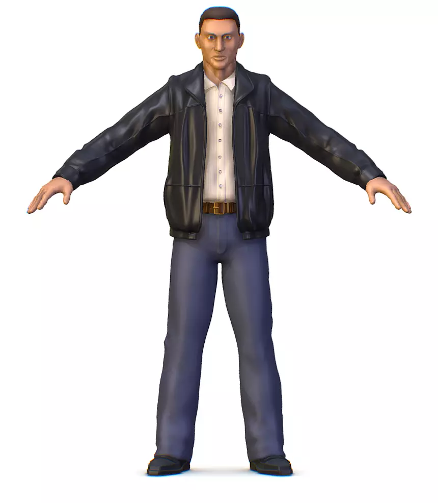 Subdivision Man Body Leather Jacket Low-poly 3D model