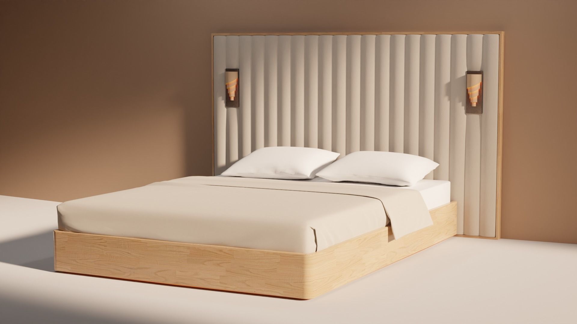 Bed 01 Free low-poly 3D model_1