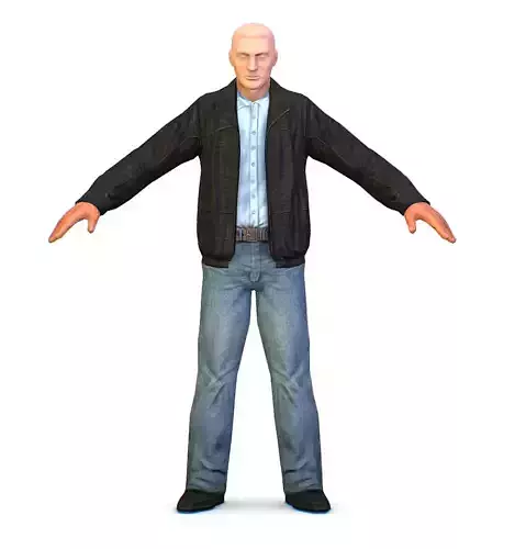 LowPoly Man Body Leather Jacket