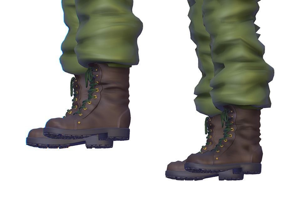 High Poly Subdivision Man Old USSR Soldier Low-poly 3D model_6