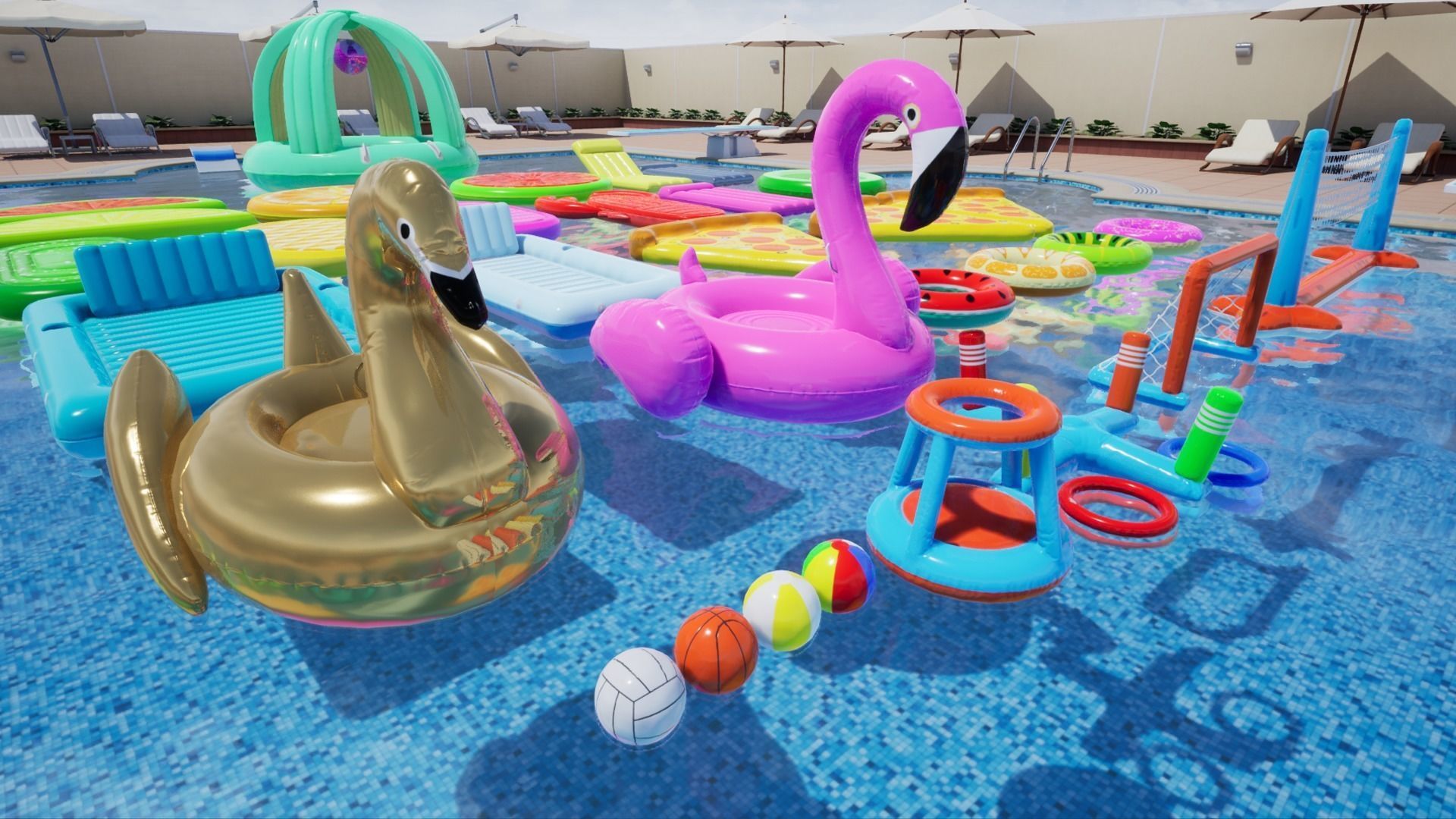 Swimming Pool Low-poly 3D model_3