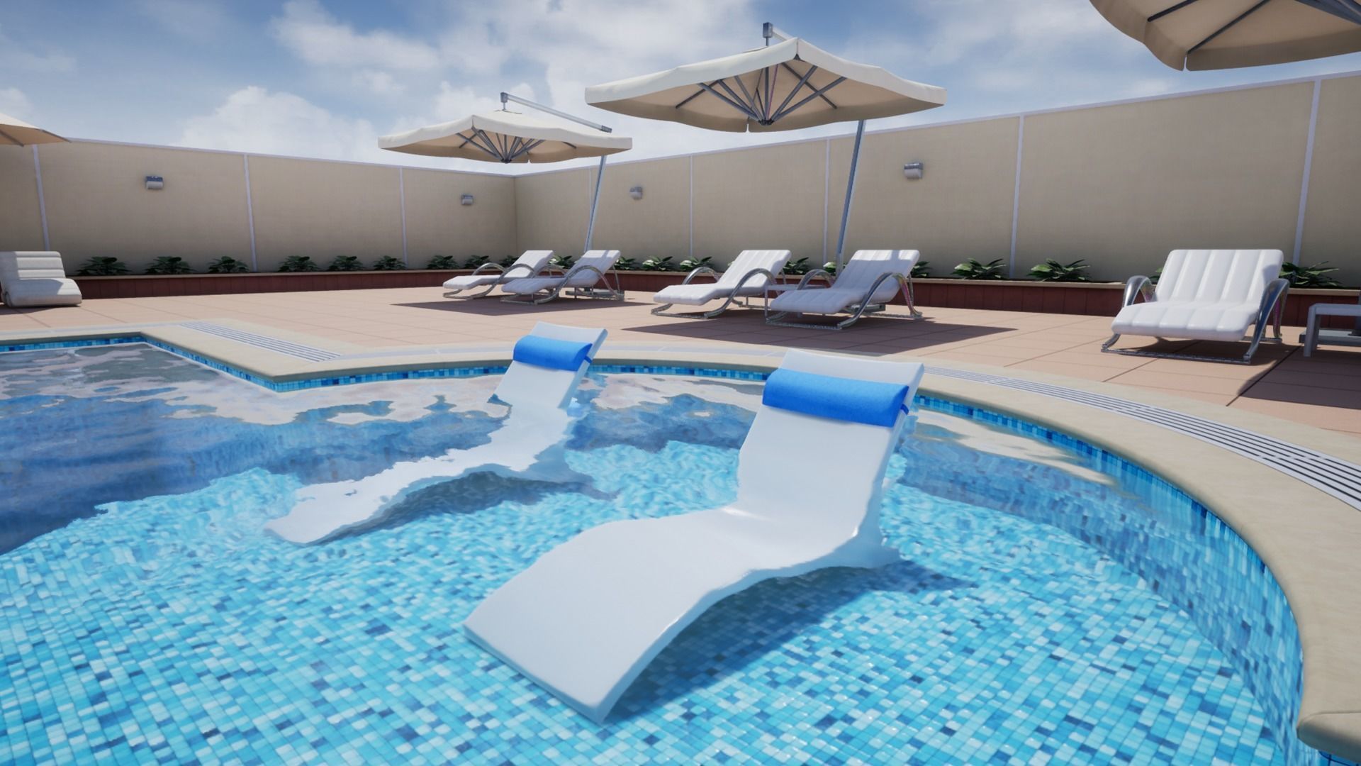 Swimming Pool Low-poly 3D model_8