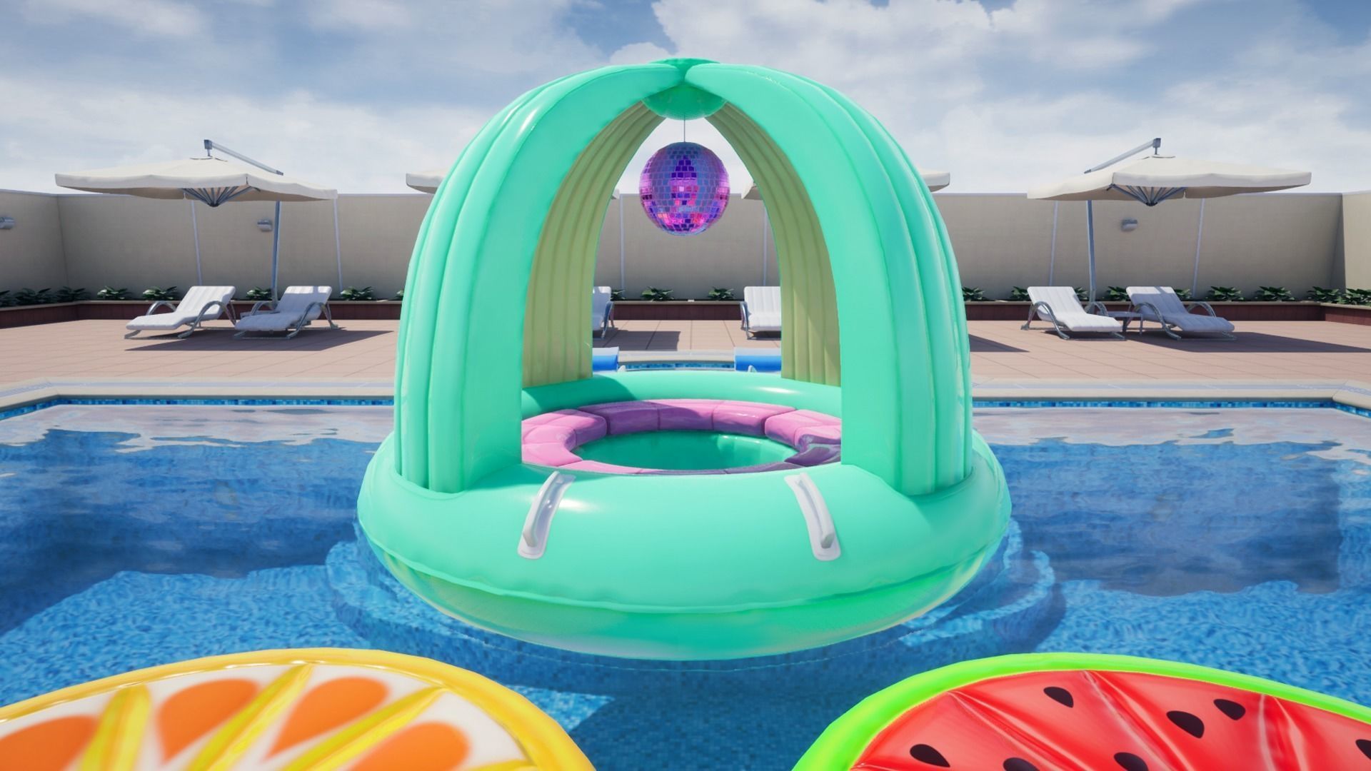 Swimming Pool Low-poly 3D model_5