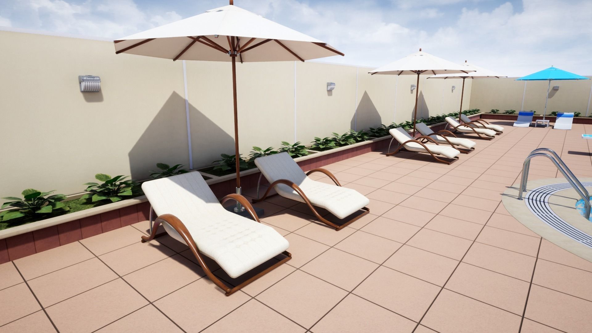 Swimming Pool Low-poly 3D model_7