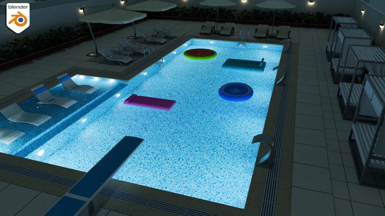 Swimming Pool Low-poly 3D model_14