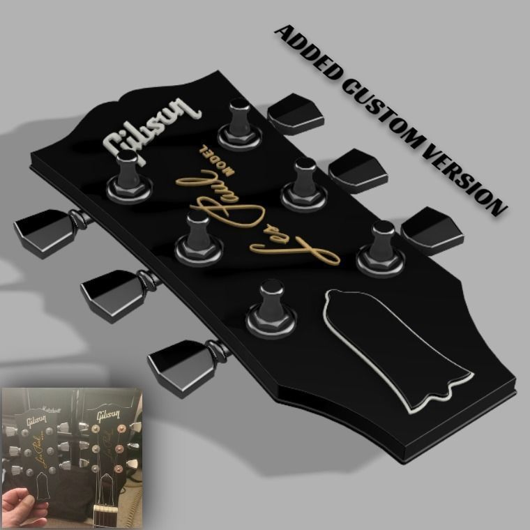 Gibson Guitar Headstock Key Hanger 3D print model_2