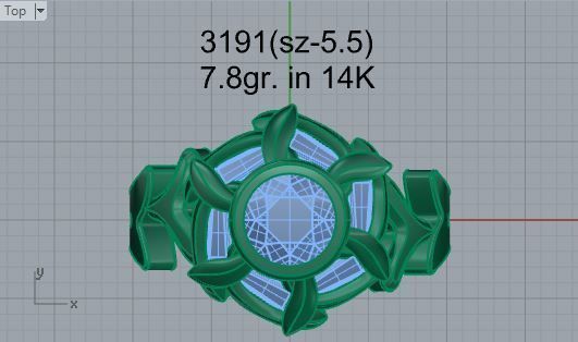 Diamond flower ring 3191 3D print model 3D print model_4