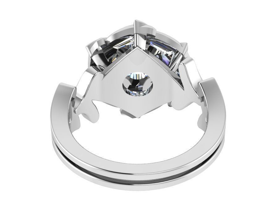 Diamond flower ring 3191 3D print model 3D print model_3