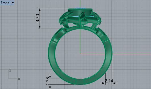 Diamond flower ring 3191 3D print model 3D print model_5