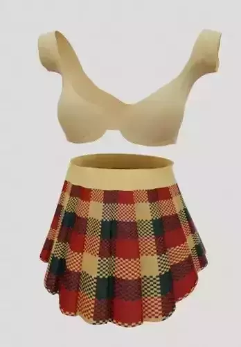 plain pleated skirt with top