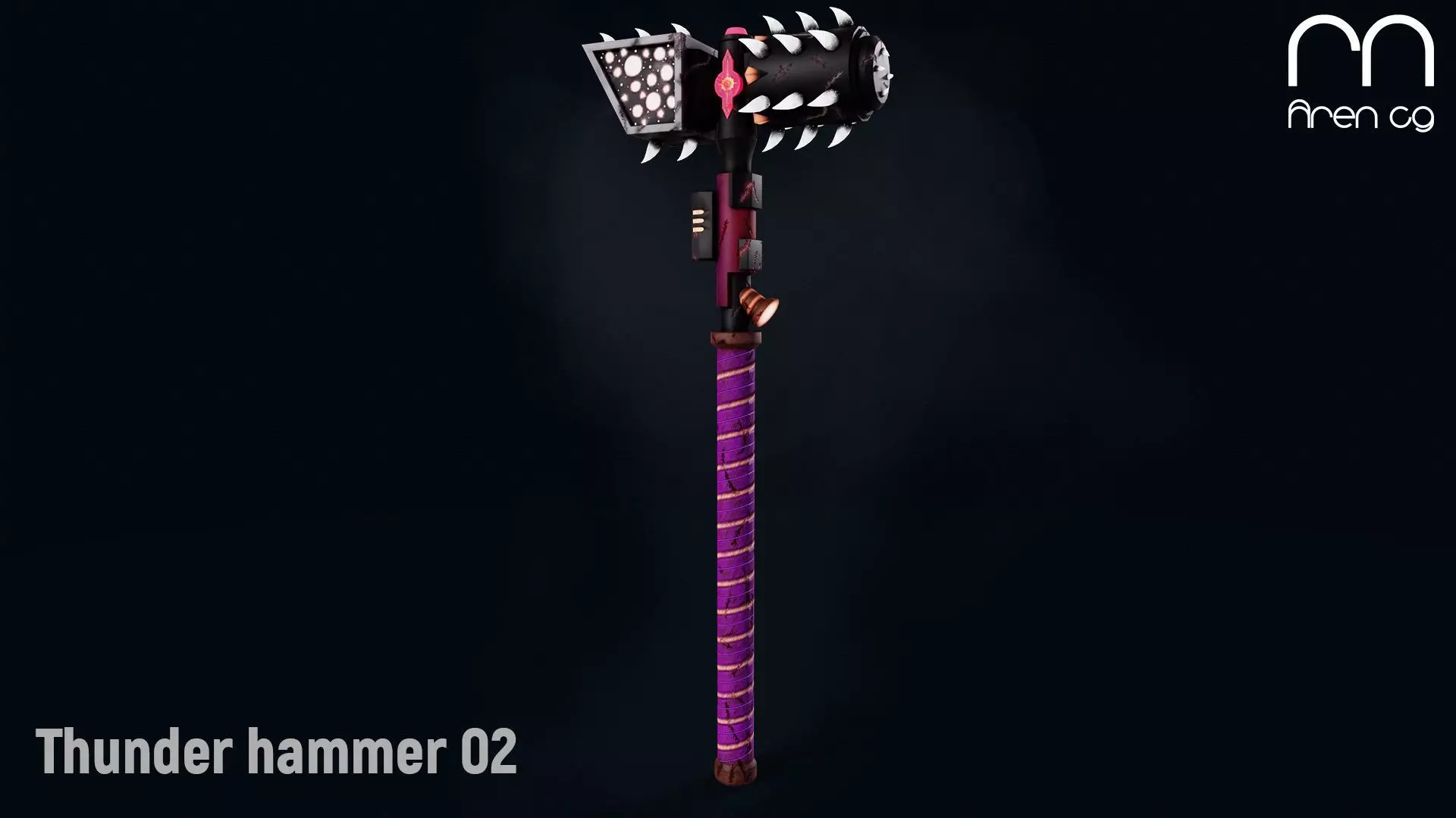 AC thunder hammer 02 Low-poly 3D model_0