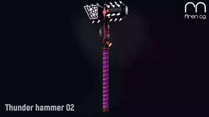 AC thunder hammer 02 Low-poly 3D model