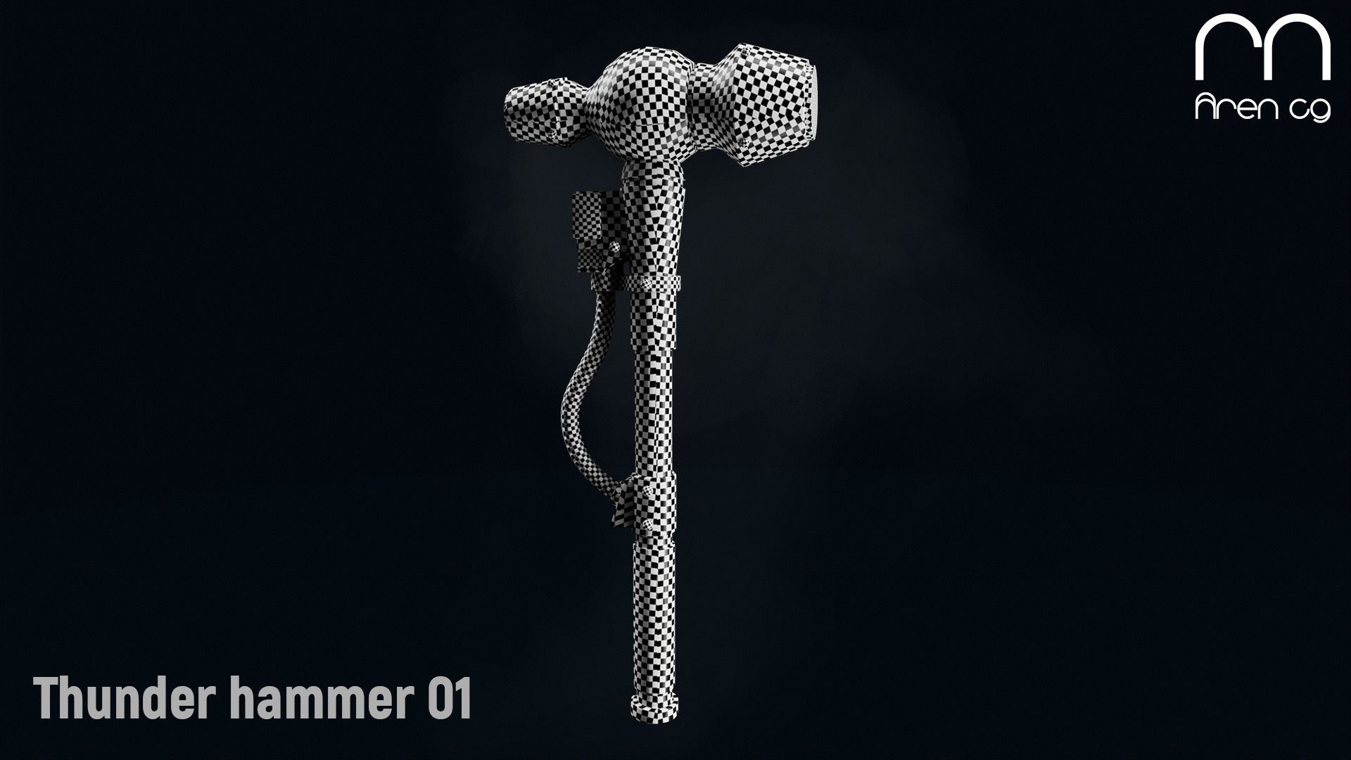 AC thunder hammer 01 Low-poly 3D model_2