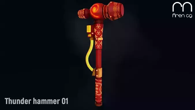 AC thunder hammer 01 Low-poly 3D model