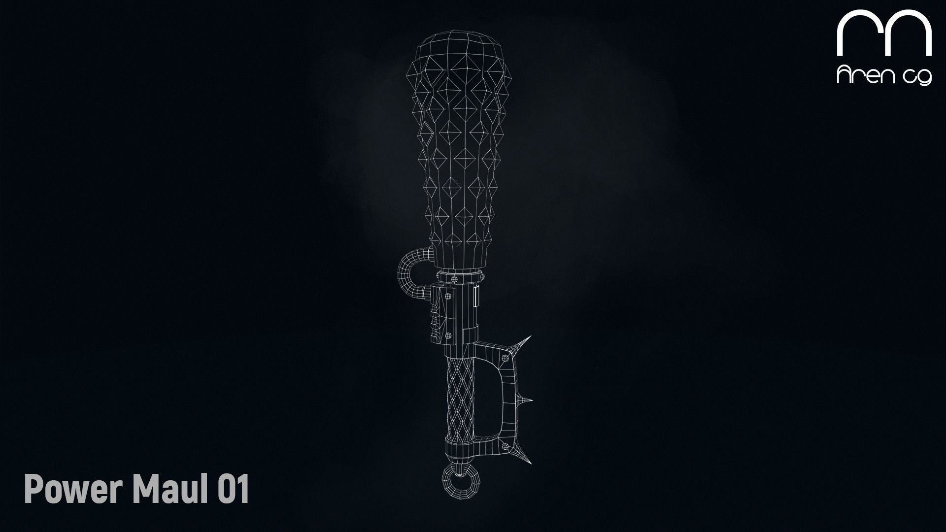 AC Power Maul 01 Low-poly 3D model_3