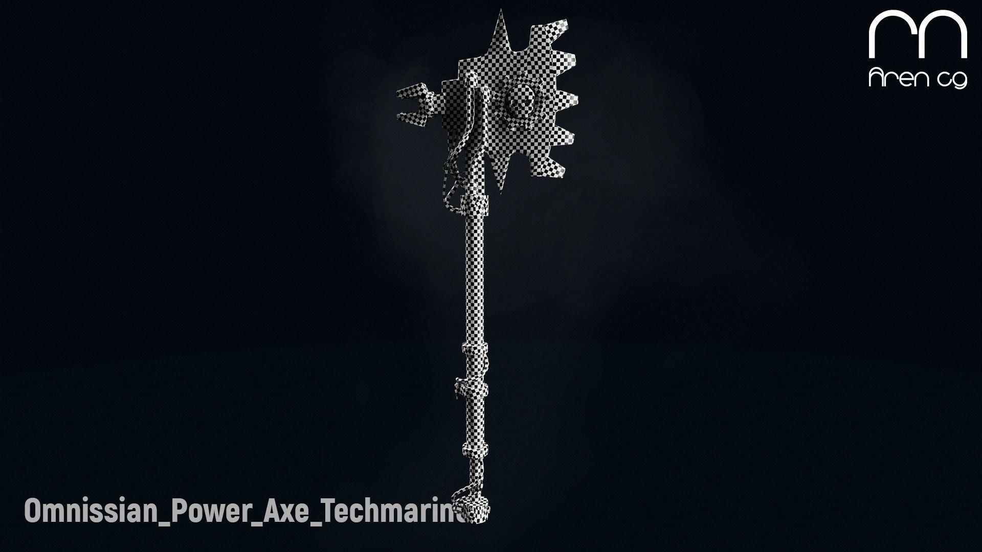 AC Omnissian Power Axe Techmarine Low-poly 3D model_2