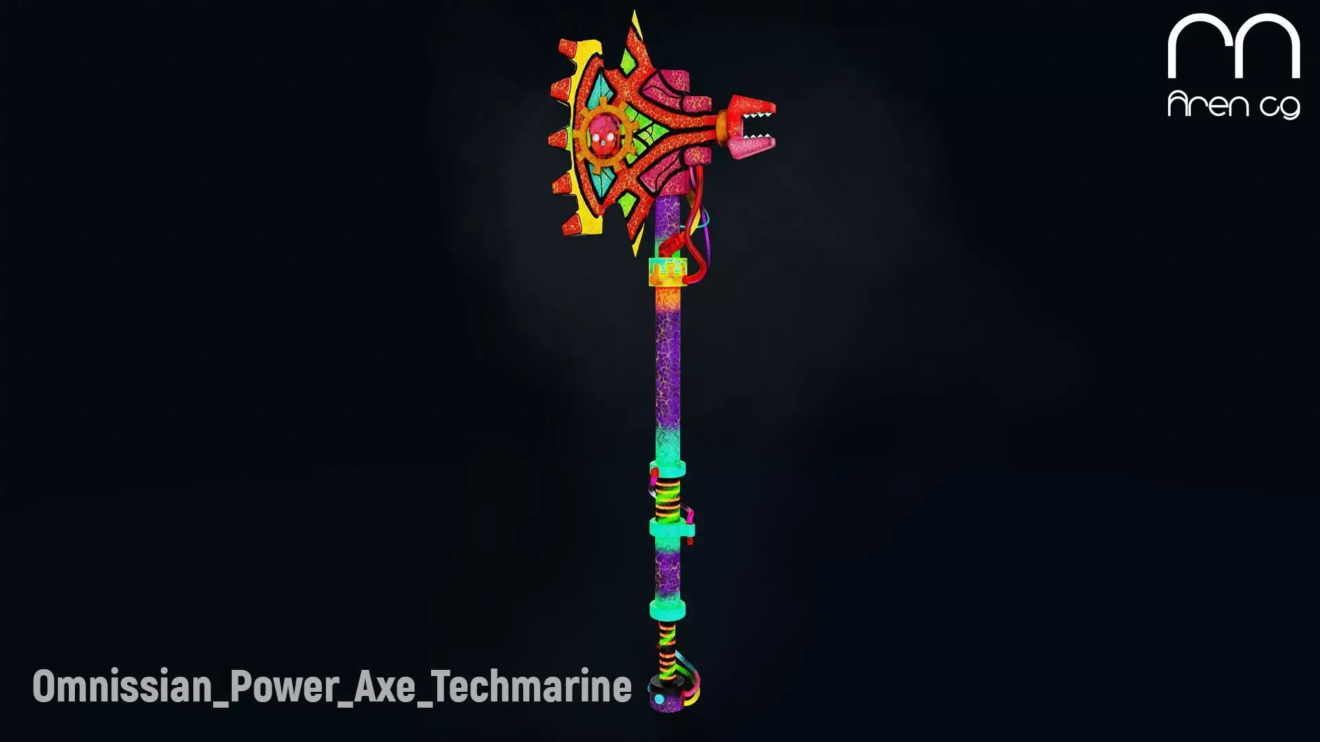 AC Omnissian Power Axe Techmarine Low-poly 3D model_0