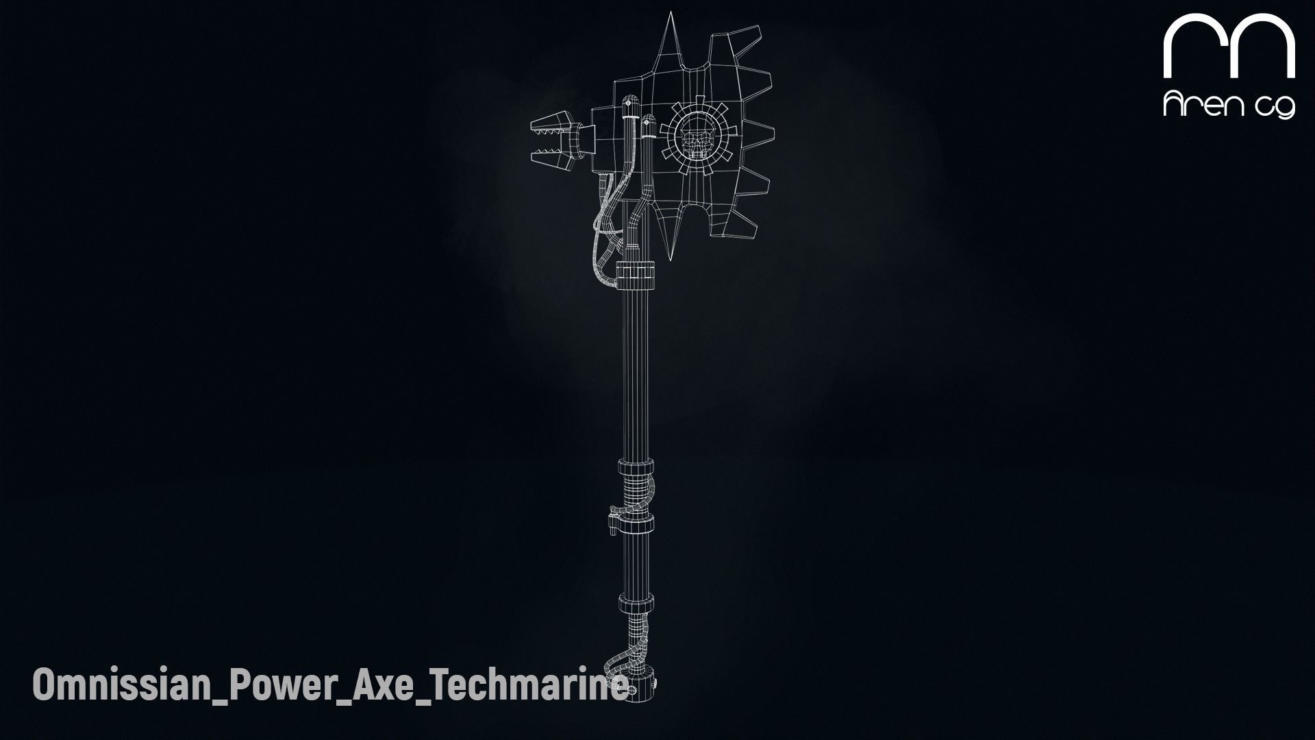 AC Omnissian Power Axe Techmarine Low-poly 3D model_3