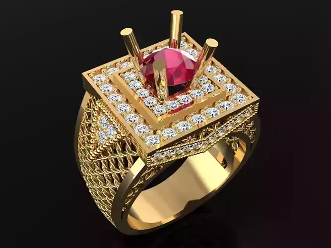 Mesh Ring - Diamond Ring - N4225