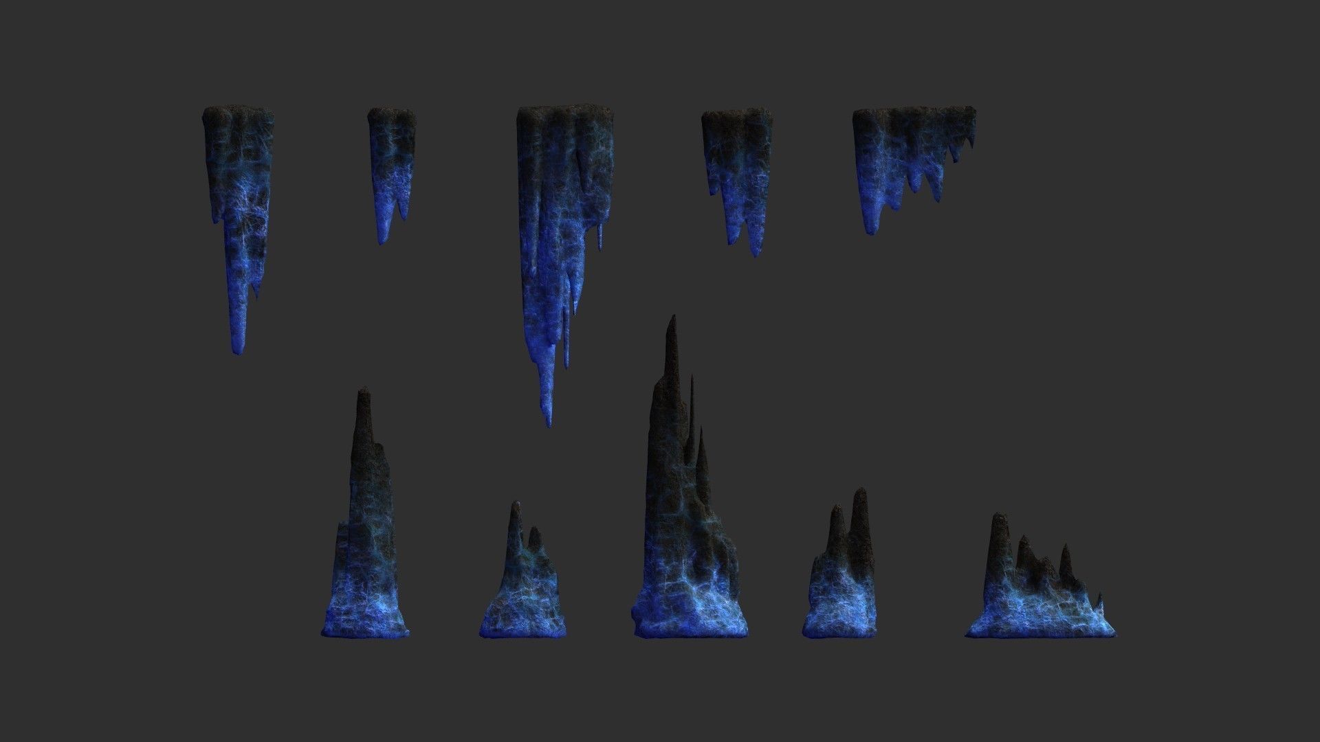 Magical Rocks Combo Low-poly 3D model_2