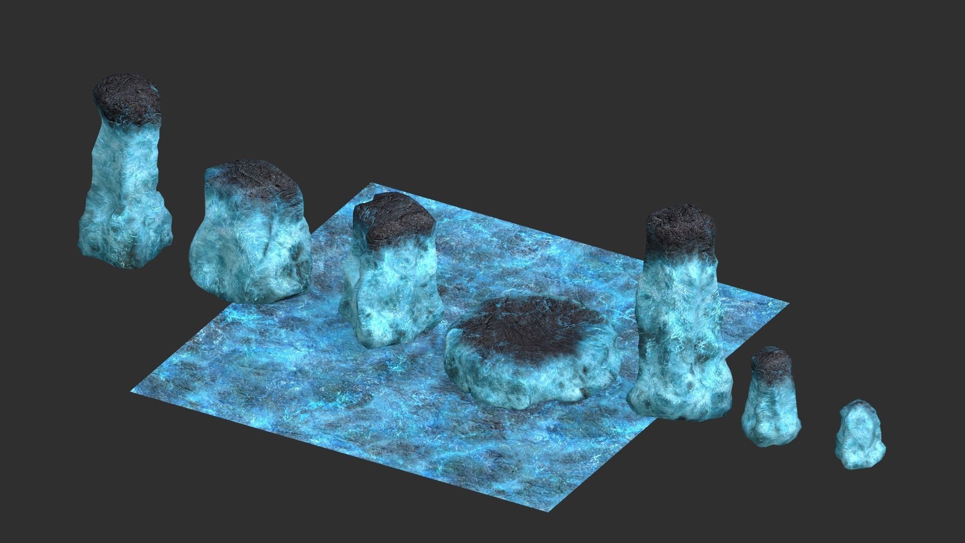 Magical Rocks Combo Low-poly 3D model_28