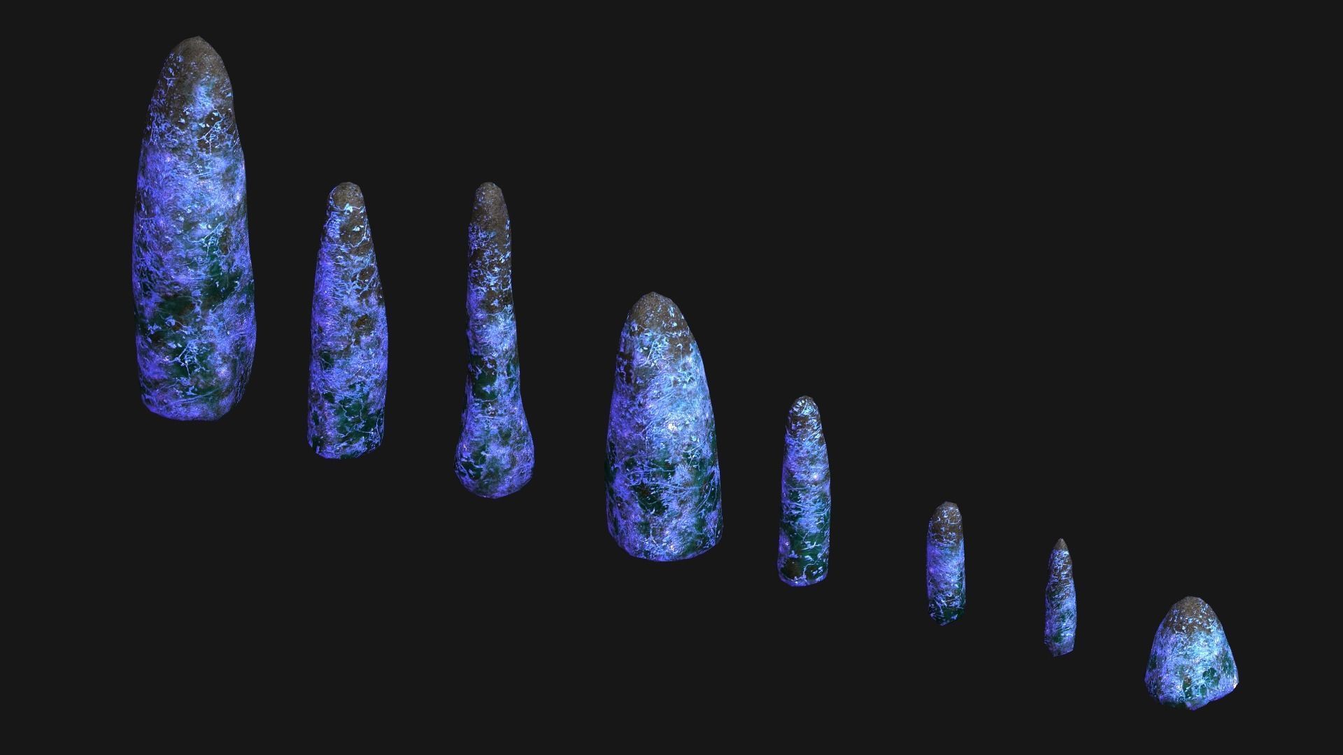 Magical Rocks Combo Low-poly 3D model_9