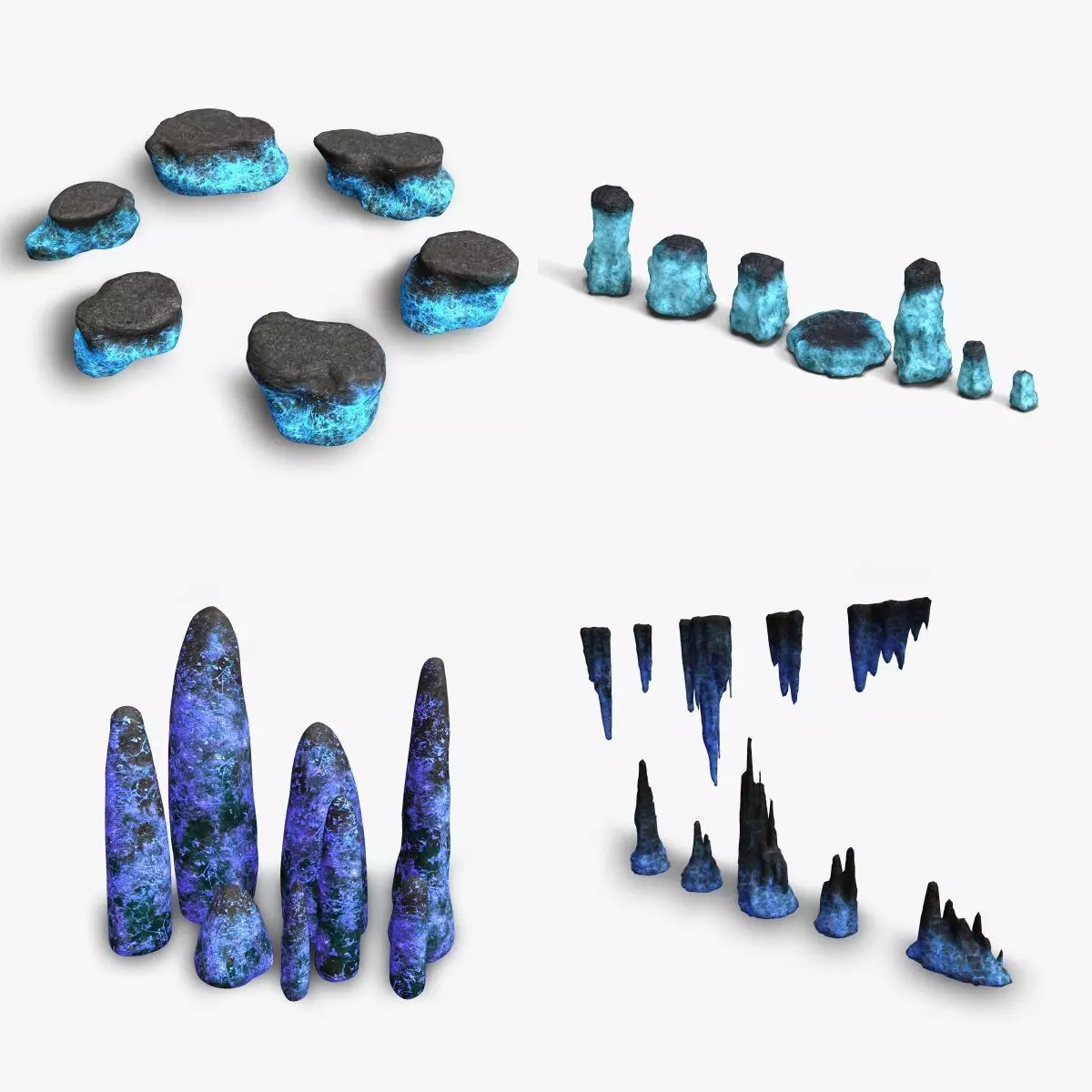 Magical Rocks Combo Low-poly 3D model_0