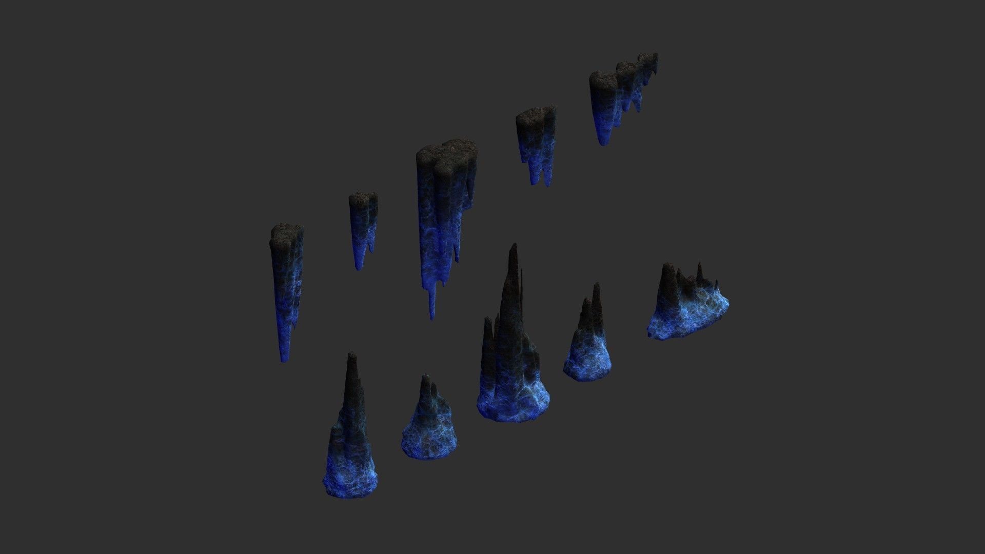 Magical Rocks Combo Low-poly 3D model_3