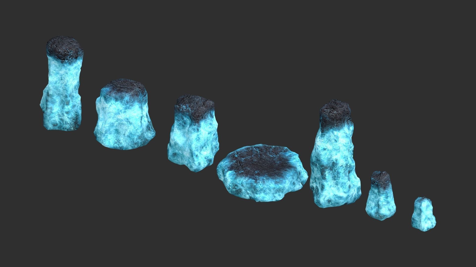 Magical Rocks Combo Low-poly 3D model_26