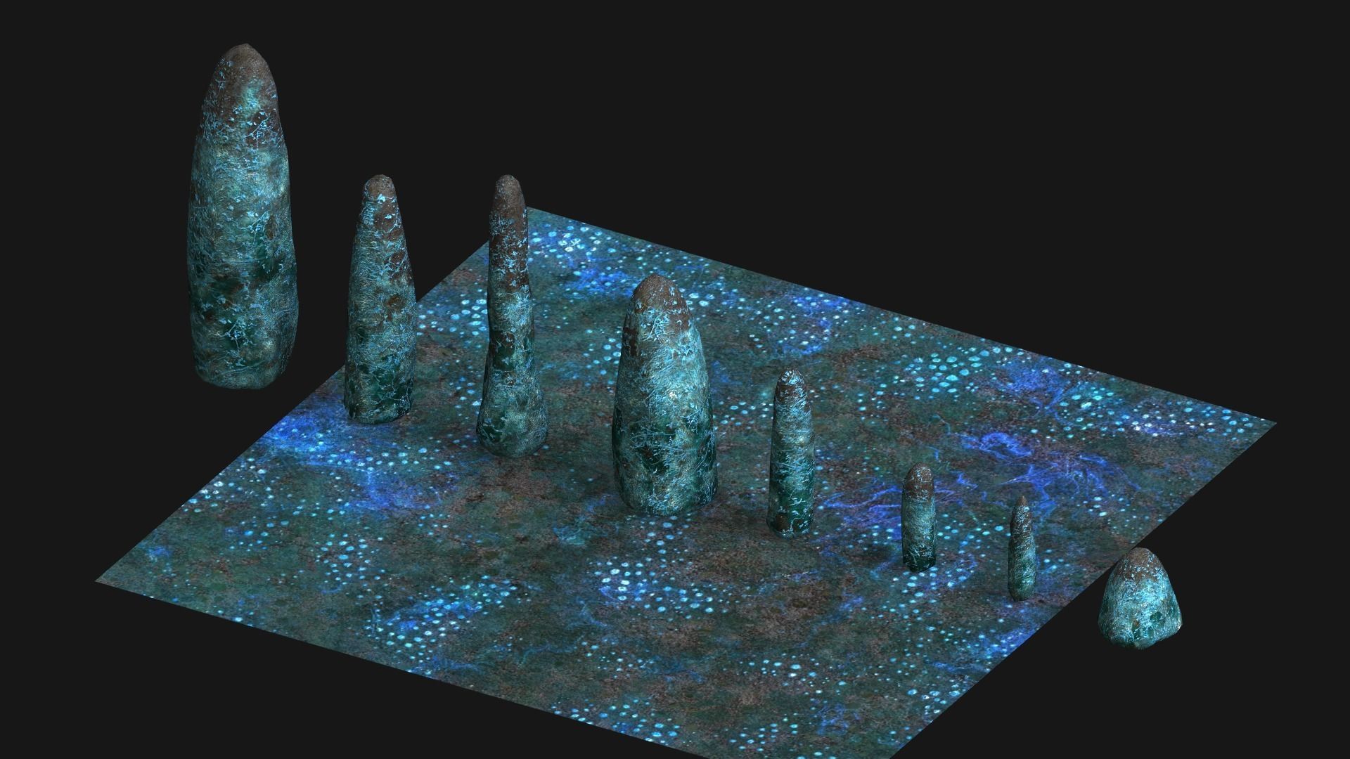 Magical Rocks Combo Low-poly 3D model_10