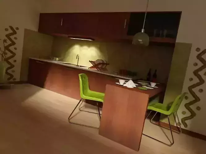Kitchen Minimalistic Interior 3D model
