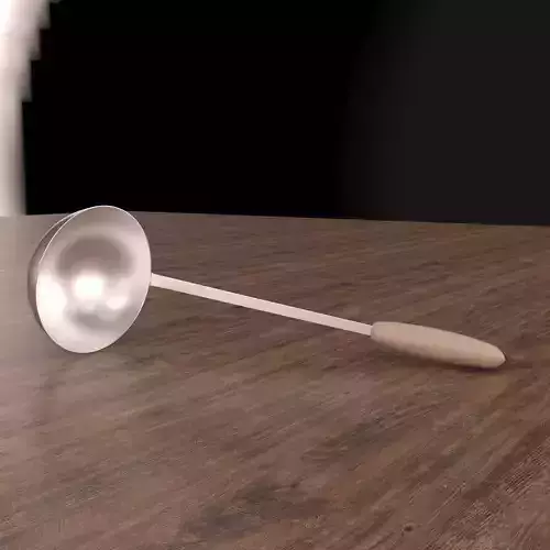 Ladle spoon on wooden table
