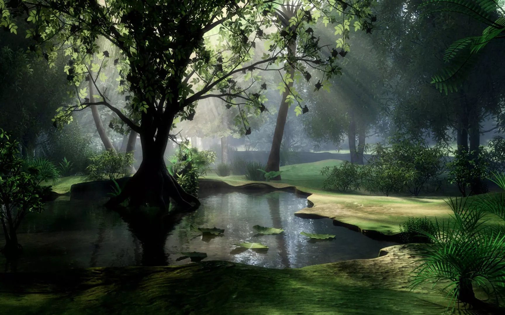 3D High Detailed Forest Lake Scene - Model 3D model