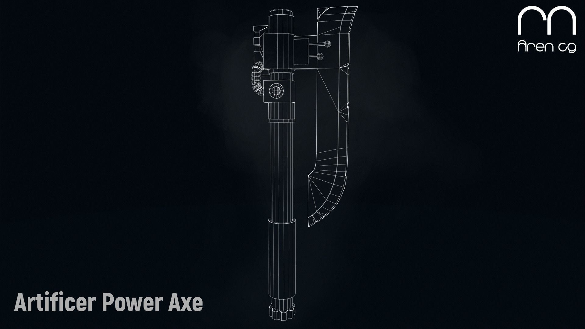 AC Artificer Power Axe Low-poly 3D model_3