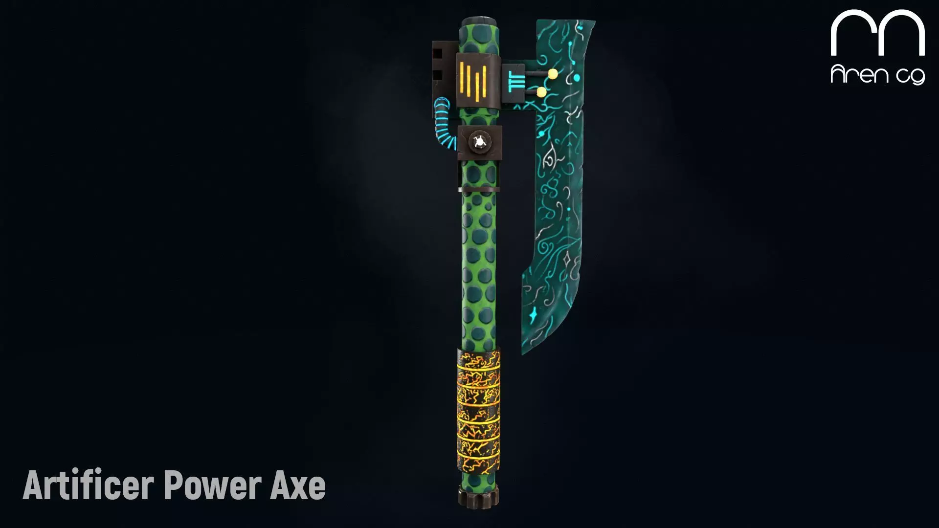 AC Artificer Power Axe Low-poly 3D model_0