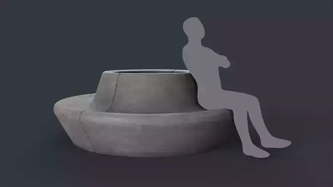 Modern Outdoor Bench 96 PBR Game Ready Low-poly 3D model