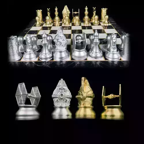 Starwars Space Ship  Chess Set- Chess Game 3D print model